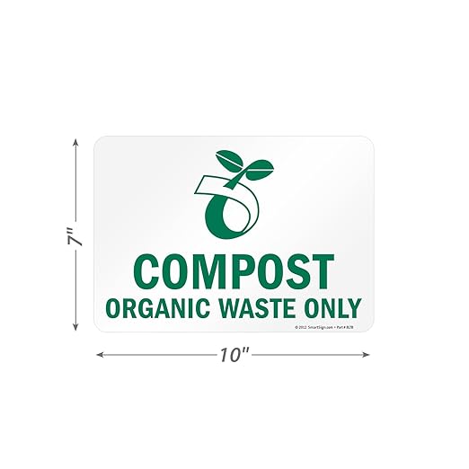 SmartSign - S-9071-EU-10 "Compost Organic Waste Only" Recycle Label | 7" x 10" Laminated Vinyl 7" x 10" Vinyl Label