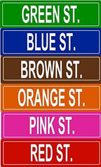 BuildASign Personalized Custom Street Sign – Aluminum Road Sign for Bedroom, Game Room, Man Cave, Garage or Playroom Decor, Weather-Proof & UV Fade Resistant (5"x18”, White)