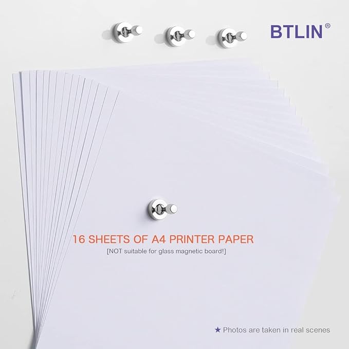 BTLIN Fridge Magnets Strong Small, Mini Magnetic Push Pins for Kitchen Refrigerator Magnetic Board Whiteboard Office 32Pack