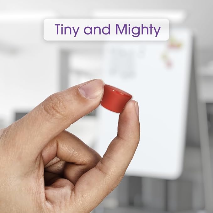 Strong Magnets for Whiteboard, Glassboard and Fridge (Multi-Color, 8 Pack, Small). N54 Neodymium Rare Earth Heavy Duty Magnets for Home and Office Supplies.