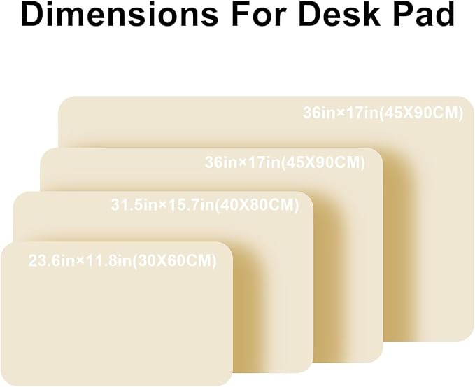 PU Leather Desk Pad Protector Gaming Mouse Pad Non Slip Desk Mat for Keyboard and Mouse Waterproof Desk Writing Pad for Office and Home Desk Accessories(Beige, 31.5 * 15.7)