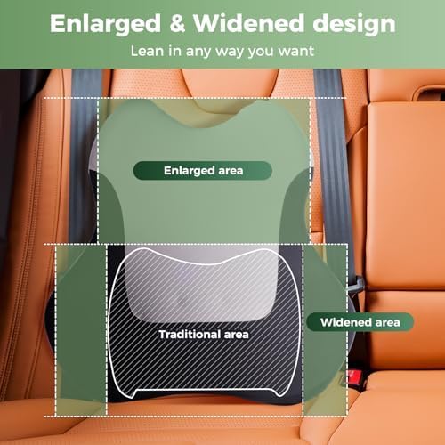Lumbar Support Pillow for Office Chair Car, Gaming Chair Lower Back Pain Relief Memory Foam Cushion with 3D Soft Cover Enhance Your Driving Comfort Ergonomic Orthopedic Car Back Rest,Stocking Stuffers