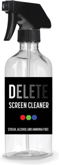 Delete Screen Cleaner 16oz Spray Bottle | Premium Streak-Free, Alcohol & Ammonia-Free Solution for All Devices | Gentle, Odorless & Easy to Use | Improves Visibility & Longevity of Screens