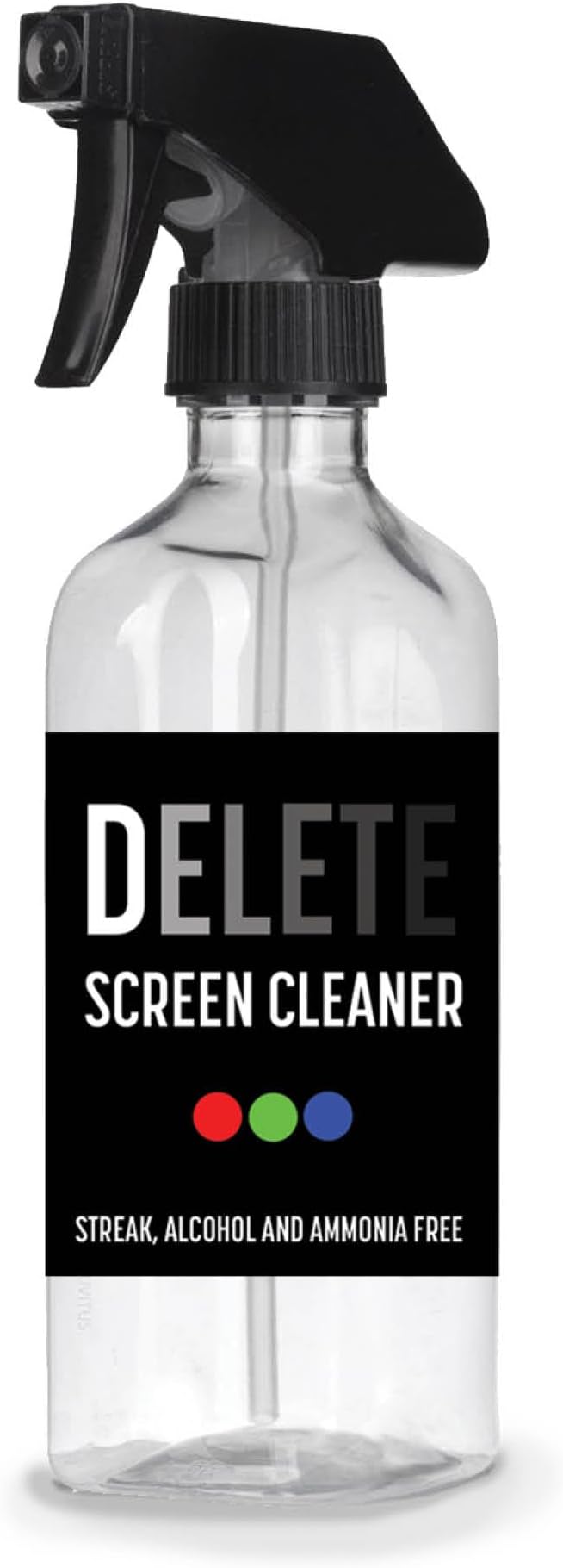 Delete Screen Cleaner 16oz Spray Bottle | Premium Streak-Free, Alcohol & Ammonia-Free Solution for All Devices | Gentle, Odorless & Easy to Use | Improves Visibility & Longevity of Screens