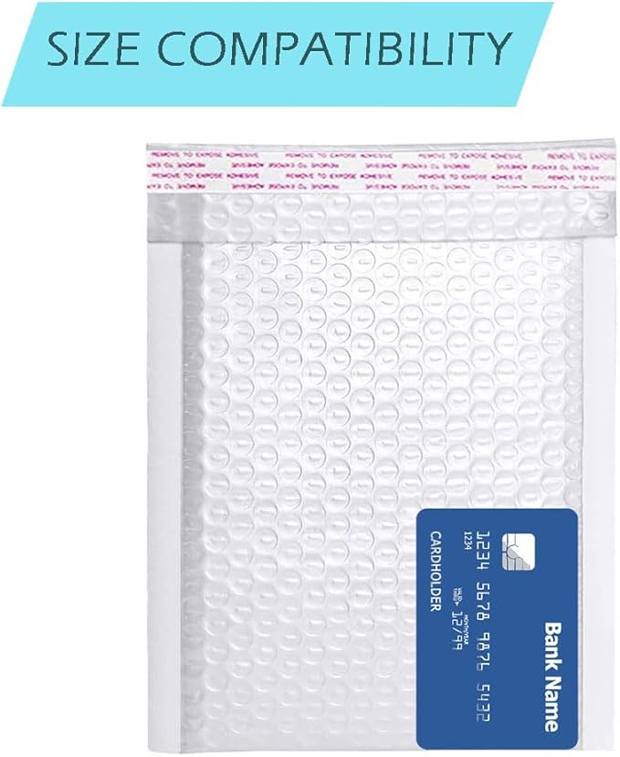 Ezone (500 Pack) #0 6"x9" Bubble Mailer Poly Padded Envelope Self-Seal Mailing Envelope Waterproof Weather Resistant Shipping Mailers Bubble Cushioned Poly Mailer (Pearl, #0/6x9-500 Pack)