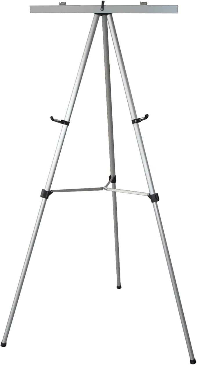 Lightweight Aluminum Flip-Chart Presentation Easel, 70 Inches, Silver