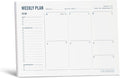 Weekly Planner Pad - Undated 6x9" Weekly To-Do List Notepad with Calendar and Task List, Perfect Desk Organizer for School & Work | 50 Tear Off Sheets