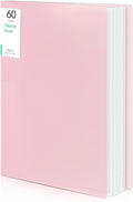Phyxin 60-Pocket Portfolio Binder Organizer, Binder Sheet Protectors 8.5" x 11", Displaying 120 Page Plastic Folders for Documents, Document Organizer for Concert, Artwork, School & Office Use, Pink