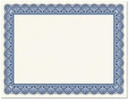 Elite Blue & White Parchment Certificate Papers - Pack of 25, Laser & Inkjet Printer Compatible, for Office, Business Awards, Graduation, School Diplomas, 8-1/2" x 11" on 60 lb.Text Stock