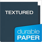 Oxford Twin-Pocket Folders, Textured Paper, Letter Size, Dark Blue, Holds 100 Sheets, Box of 25 (57538EE)