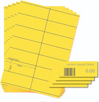 OfficeGear Yellow Shelf Edge Labels 14-up [25 Sheets - 350 Pack] 38x105mm Printable A4 Perforated Labels for Retail Barcodes, Price Stickers, Point of Sale, POS, Shelf Promotions Incl Template