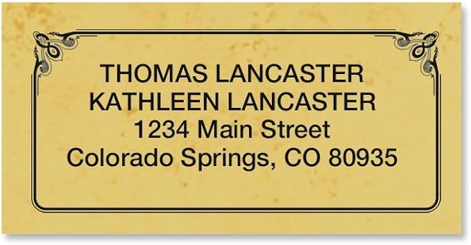 Antique Personalized Return Address Labels- Set of 144, Large Self-Adhesive, Flat-Sheet Labels, by Colorful Images
