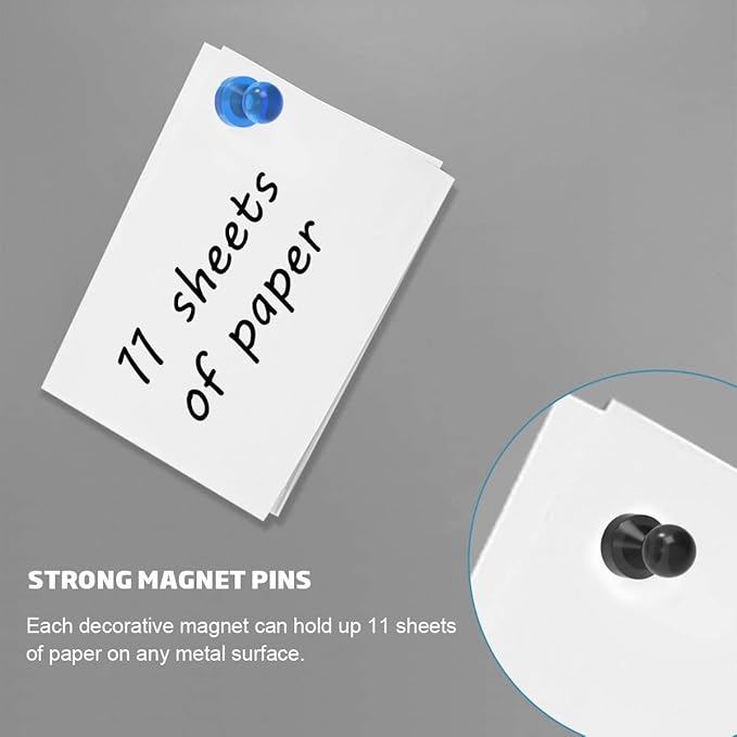 MHDMAG Magnetic Push Pins Powerful Strong Push Pin Magnets for Fridge Whiteboards Calendars Maps in School & Office Pack of 32,Purple