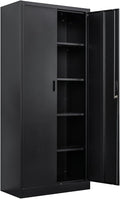 TaskStorz Storage Cabinet, 72 Inch Tall Metal Storage Cabinet with Doors and Shelves,Heavy Duty Metal Cabinet, Pantry Cabinets for Kitchen Storage, Garage Cabinet for Living, Dining Room