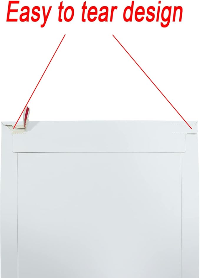 Bonfasvo Rigid Mailers 30 Pack 9.5 x 12.5 inches White Self Seal Stay Flat Bulk Cardboard Kraft No Bend Mailers Peel and Seal for Document Photos Pictures Papers Files CD