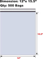 iMBAPrice 500 - 12 x 15.5 Premium Matte Finish White Poly Mailers Envelopes Bags (iMBA-5PM-500)