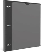 INFUN 1 Inch Telescoping 3 Ring Binder - 1PCS-Black, Flexible Binders with Customizable Front Cover and Clear Catalog Pocket, 1 Inch Rings, 225 Sheet Capacity