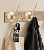 TOFIIGREM Gold Coat Hooks for Wall, 2 Pack Heavy Duty Towel Robe Hooks, Hats Hooks for Entryway Cubicle Closet Mudroom Bathroom Garage