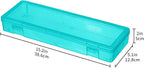 novelinks Stackable Plastic Clear Storage Box Containers with Latching Lid - Art Craft Supply Organizer Storage Containers for Pencil Box, Crayon, Beads, Jewelry (6 Pack Large -Color)