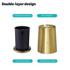 YOJIA 2.6Gal/10 L Gold Brushed Stainless Steel Trash Can with Swing Cover, Bathroom Trash Can with Lid, Garbage Can for Bathroom, Bedroom, Office, Hotel, Rest Room, RV (Gold)