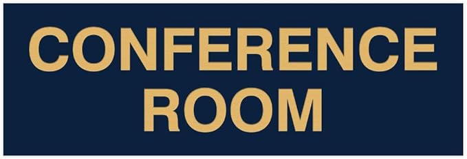 Signs ByLITA Basic Conference Room Sign (Navy Blue/Gold) - Large