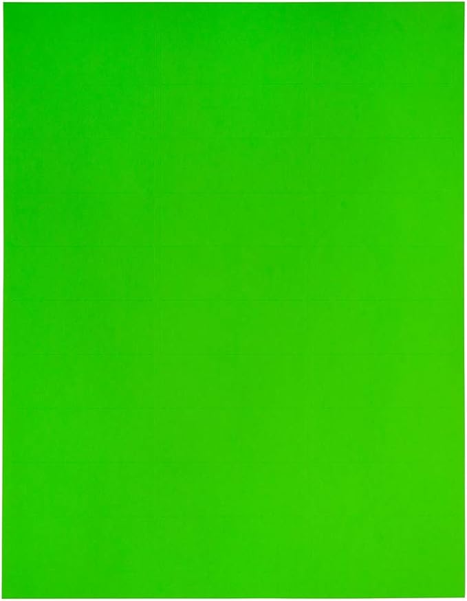 JAM PAPER Return Address Labels - Standard Mailing - 1 x 2 5/8 - Neon Green - 120 Shipping Labels/Pack