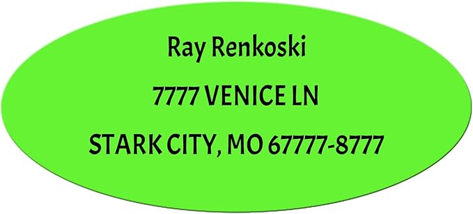 Made in USA Custom Return Address Stickers Labels Customized Mailing Label for Envelopes, Personalized Self Adhesive Flat Sheet Oval Labels