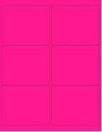 8-1/2 x 11" Neon Color High Light Fluorescent Labels for Laser & Inkjet Printer (Pink Fluorescent, 4" x 3-1/3" - 6 Per Page | 300 Labels)