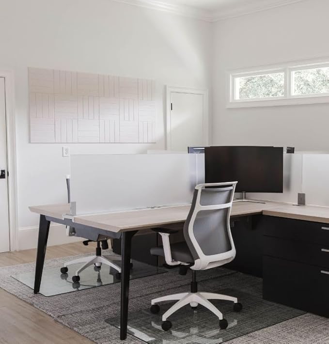DECORITA Felt Bulletin Board Tiles | Modern Cork Board Alternative | Large Cork Boards for Walls | Aesthetic Felt Wall Panels for Office & Home Decor | Pinboard & Photo Board (12-Pack) | Snow White