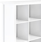 SIMPLIHOME Artisan Bookcase - 43 inch Tall 9-Cube Solid Wood Cube Organizer in White, Transitional Storage Bookcase for Living Room, Study Room or Office with Fixed Shelves and Tapered Legs