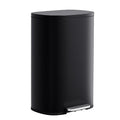 PayLessHere Stainless Steel Trash Can with Lid - Removable Inner Bucket, Foot Pedal Soft Close for Office, Home, Kitchen Garbage Bin (Black, 13 G)