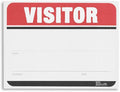Visitor Name Badge Stickers - Adhesive Name Tags Fill in The Blank Visitor Labels - Red - 100 Pack