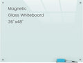 Gooderboard Glass Magnetic White Board - 48 x36 Inches Frameless Dry Erase Whiteboard for Wall, Writing Board for Meeting, Wall Mounted Glass Board for Office and Schools
