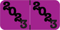 2023 Year Stickers, Doctor Stuff 2023 Chart Stickers, Purple/Black Colored, Jeter Style, USA Made Year Labels for End Tab File Folders, 500/Roll, 1 Roll, 3/4" x 1-1/2"