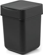carrotez Mini Trash Can, Coffee Bar, Vanity, Desk, Countertop, 2 Liter/ 0.5 Gallon, Mini Wastebasket, Garbage Container Bin - Black