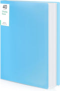 Phyxin 40-Pocket Portfolio Binder Organizer, Binder Sheet Protectors 8.5" x 11", Displaying 80 Page Plastic Folders for Documents, Document Organizer for Concert, Artwork, School & Office Use, Blue