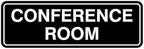 Standard Conference Room Sign - Black - Small 1 Pack