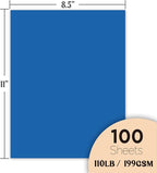 Veritas Blue Colored Cardstock, 8.5" x 11" Colored Copy paper, 110LB/199GSM Printer Paper, 100 Sheets (1 Reams), Colored Multi-Purpose Paper, Made in USA
