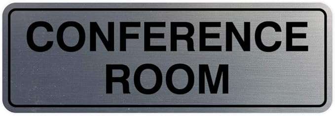 Standard Conference Room Sign - Silver - Medium 1 Pack