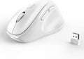 Ergonomic Wireless Mouse 2025 New Updated Smaller with USB-A Receiver for PC Computer, Laptop and Desktop, Ergo Mouse Vertical with Silent Clicks Long Battery Life, Up to 1600 DPI, White