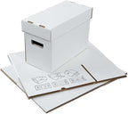 PIT66 10 Pcs Comic Books Storage Boxes With Lids Short Holds 150-175 Stackable Durable Archive White Comic Book Storage