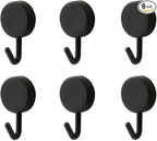 DHDestined Fateful 6 Pack Adhesive Hooks Cute Utility Hooks, Key Hooks for Wall Decorative, for Hanging Hat, Towel, Key, Towel Hook Wall Mount for Home, Kitchen, Bathroom, Office(Black)