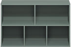 Furinno LUDER Book Shelf, 5-Cube Bookshelf, Reversible Bookcase, 9.4" x 19.5" x 31.5", for Living Room, Bedroom, Home Office, Sage Green