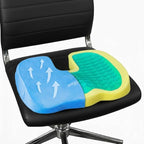 LuminaRest® Gel Enhanced Seat Cushion for Long Sitting | Premium CertiPUR-US® Certified Memory Foam | Non-Flattening Office Chair Cushion for Tailbone Pain Relief, Sciatica & Back Support – (Blue)