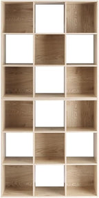 Whitmor 9 Cube Storage Organizer, Open Storage Display Bookshelf, Storage Cabinet for Living Room, Bedroom, Home, Office, White Oak