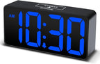 DreamSky Small Digital Alarm Clock for Bedroom, Large Big Numbers Display with Brightness Dimmer, Electric Bedside Desk Clock with USB Charging Port, Adjustable Alarm Volume, USB-C Adapter Powered