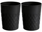 HOLTPHILI Bathroom Trash Can 1.8 Gallon Garbage Can Waste Basket Recycling Bin for Dorms Bedrooms Offices Kitchens, 2 Pack Black