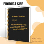 Mhfpl As Per My Last Email Funny Black Golden Spiral 160 Pages Blank Notebook, Sarcastic Coworker Gifts for Boss Teammate Colleagues, Work Gag Gifts for Employees Staff, Humour Gifts for Teamship