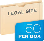 Pendaflex File Jackets, Legal Size, Manila, 2" Expansion, Reinforced Straight-Cut Tabs with Thumb Cut, 50 Per Box (23200EE), Beige