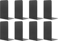 MSDADA Black Metal Bookends (8pcs, 4 pairs) for Book Shelves, Office, Heavy Books, Modern Minimalist Style